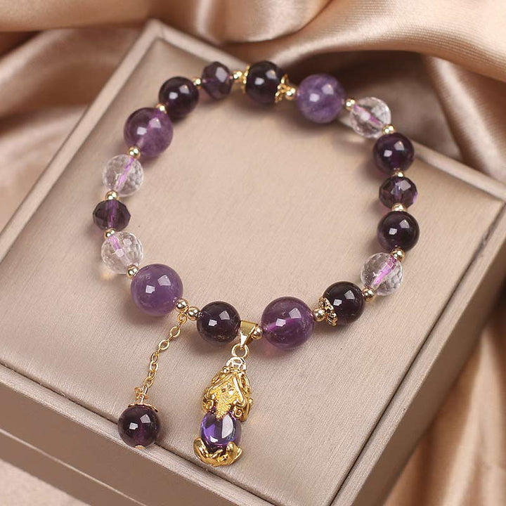 Buddha Stones Natuurlijke amethist PiXiu helende Armband - image 3