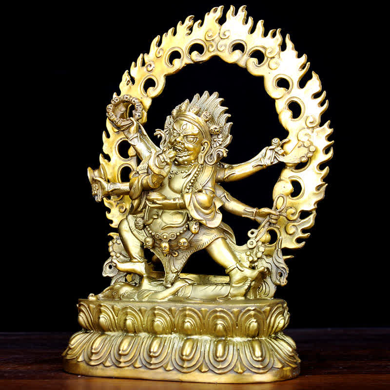 Buddha Stones Tibetaanse Mahakala Bodhisattva beeldje, mededogen, koperen beeldje, decoratie - image 1