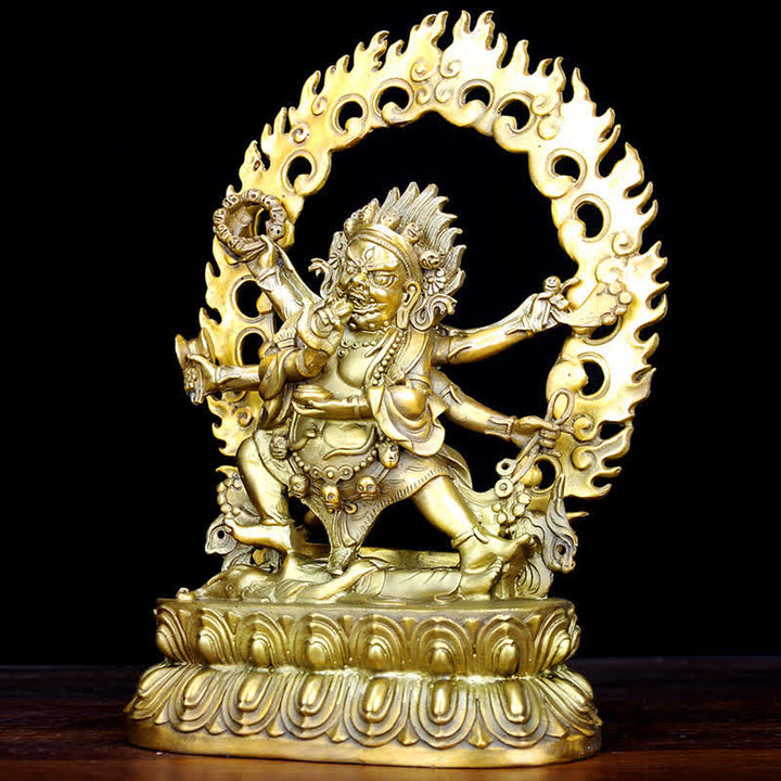 Buddha Stones Tibetaanse Mahakala Bodhisattva beeldje, mededogen, koperen beeldje, decoratie - image 1
