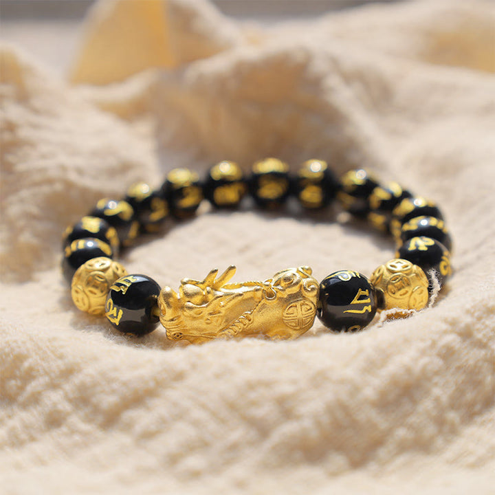 Buddha Stones Feng Shui PiXiu Obsidiaan Rijkdom Armband - image 3