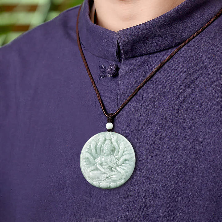 Buddha Stones Duizendhandige Kwan Yin Avalokitesvara Jade Ketting - image 2