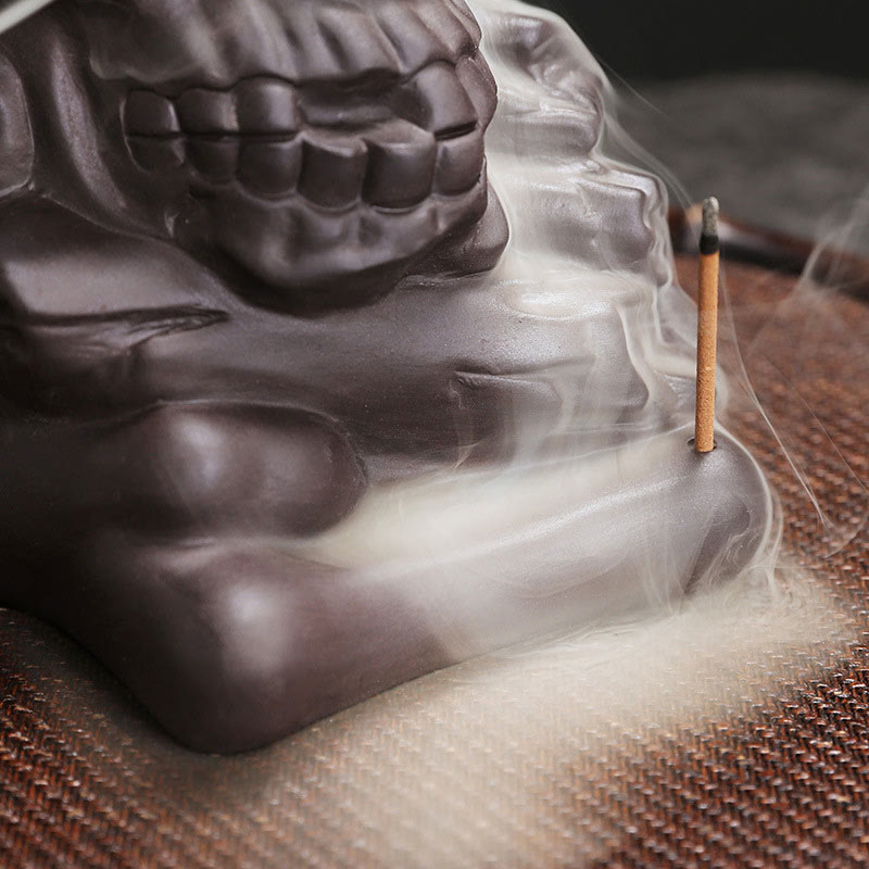 Buddha Stones Halloween schedelhoofd paarse klei Wierook decoratie - image 3