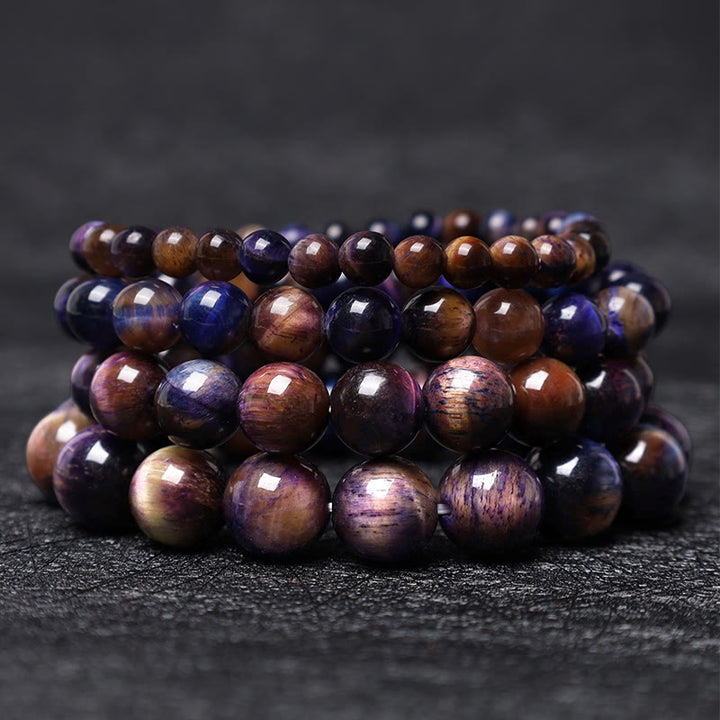 Buddha Stones Natuurlijke paarse tijgeroog Armband - image 2
