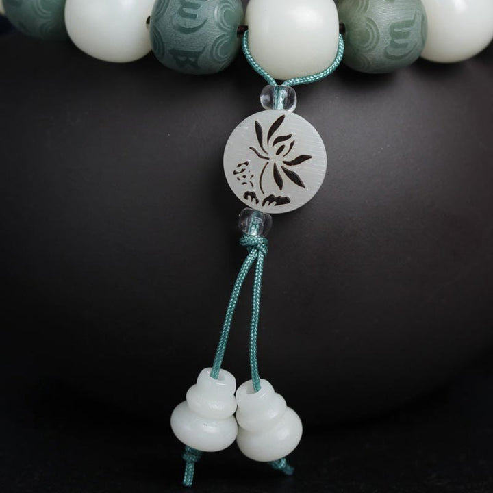 Buddha Stones Witte Bodhi Zes Ware Woorden Armband - image 8