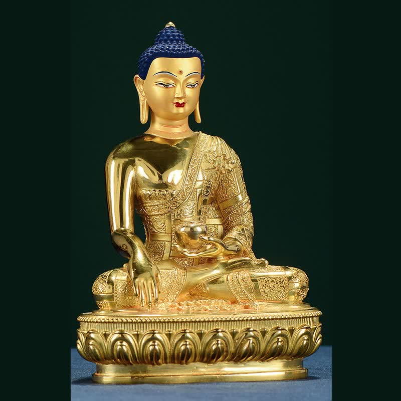 Buddha Stones Boeddha Shakyamuni beeldje, verlichting, koperen beeldje, huisgeschenk, decoratie - image 1