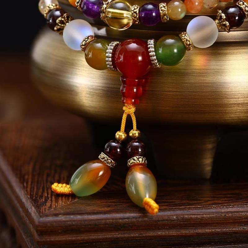 Buddha Stones De Mala Armband met 108 kwartsstenen voor heling - image 3
