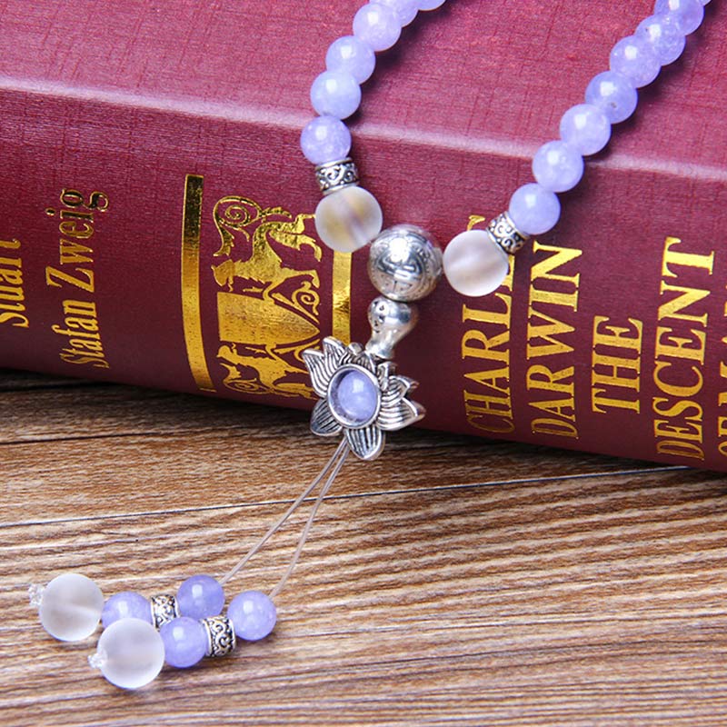 Buddha Stones Paarse jaspis kralen Armband Mala - image 3