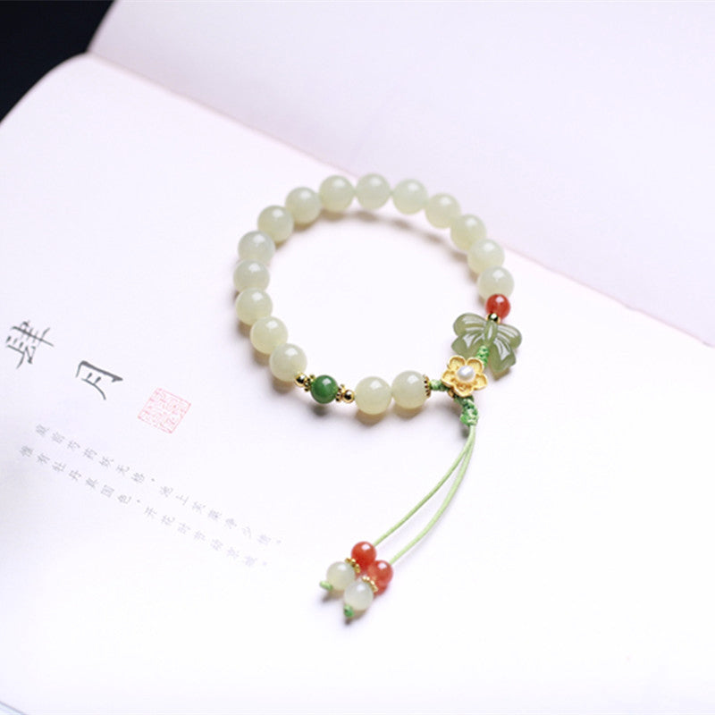 Buddha Stones Armband van 925 sterling zilver met jade, geluksbloem en vlinder. - image 7