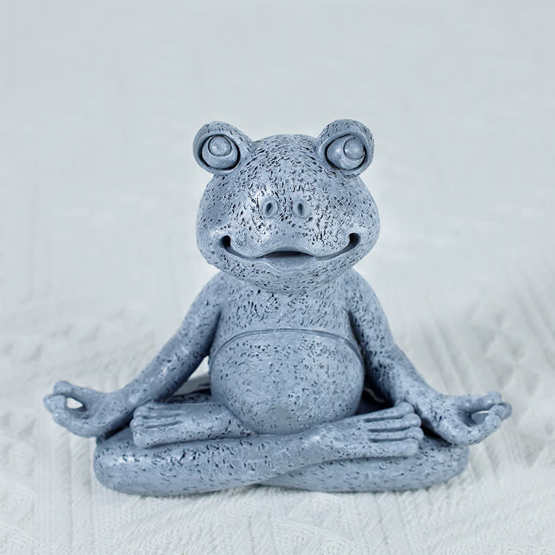 Buddha Stones Mediterende Zen Hond Kat Kikker Decoratie - Meditatie Kikker 12,8 cm x 5,5 cm x 10,3 cm (300 g) - image 10