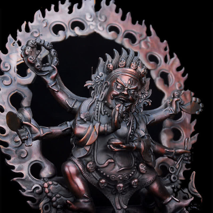Buddha Stones Tibetaanse Mahakala Bodhisattva beeldje, mededogen, koperen beeldje, decoratie - image 11