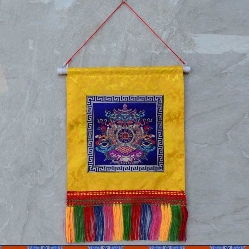 Vajra, gunstige symbolen, spirituele kracht, muurdecoratie - 8 gelukssymbolen - Blauw - image 3