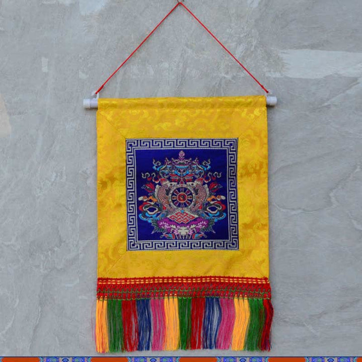 Vajra, gunstige symbolen, spirituele kracht, muurdecoratie - 8 gelukssymbolen - Blauw - image 3