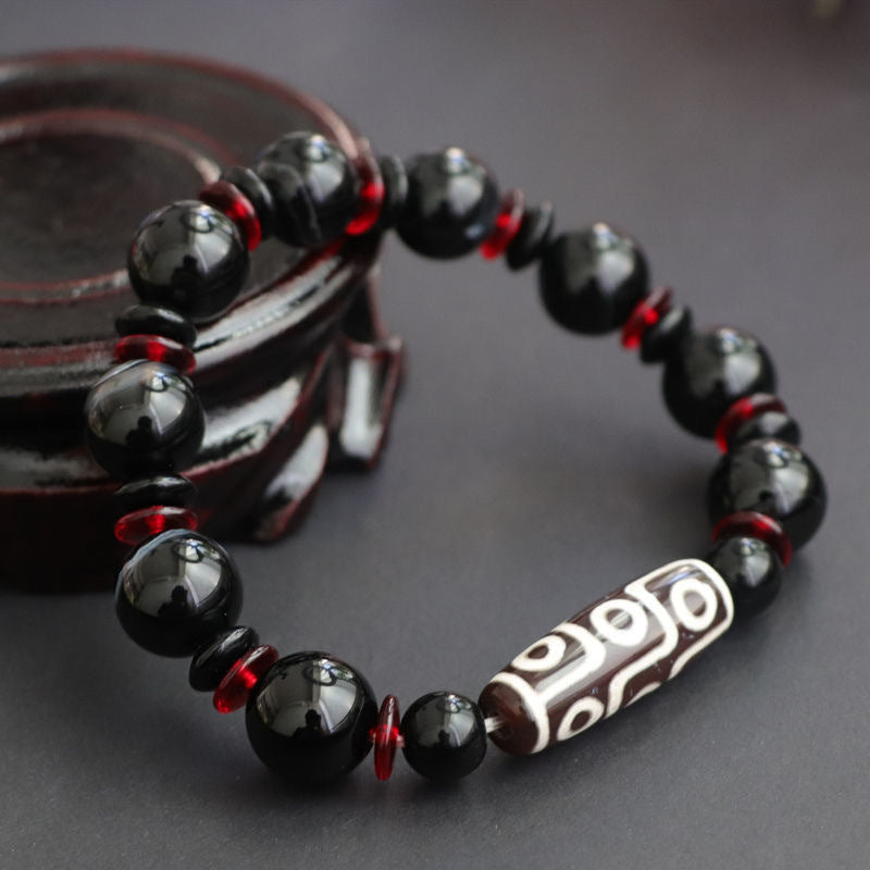 Buddha Stones Armband voor bescherming van rijkdom met negen zwarte onyx dzi-kralen - image 1