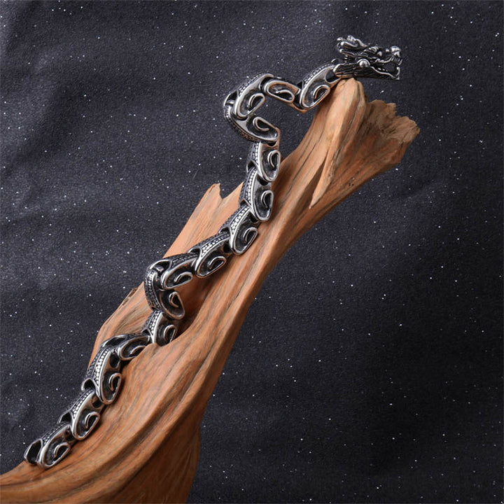 Buddha Stones Bangle-armband van titaniumstaal met geluksmotief - image 4