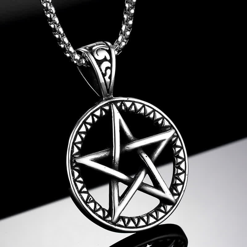 Pentagram balans Ketting van titaniumstaal - image 3
