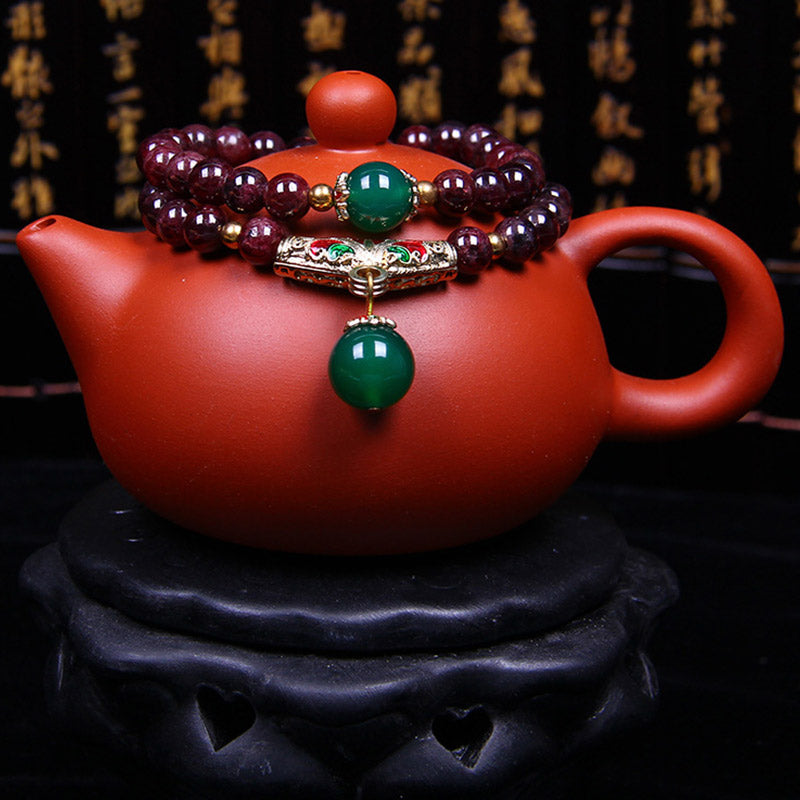 Buddha Stones Natuurlijke granaat Armband - image 6