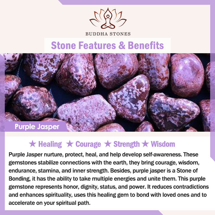 Buddha Stones Paarse jaspis kralen Armband Mala - image 10
