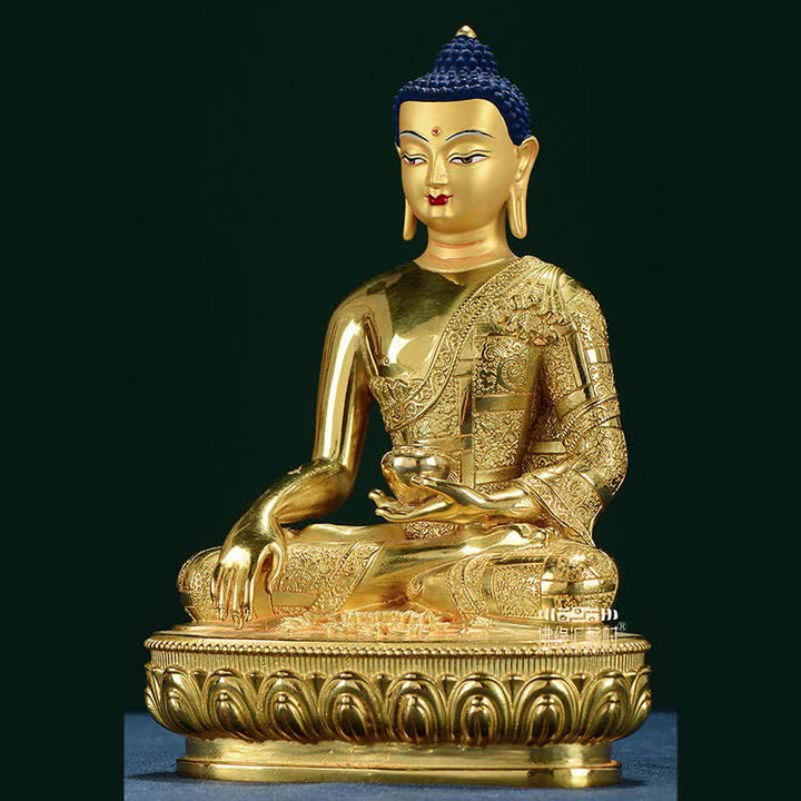 Buddha Stones Boeddha Shakyamuni beeldje, verlichting, koperen beeldje, huisgeschenk, decoratie - image 10