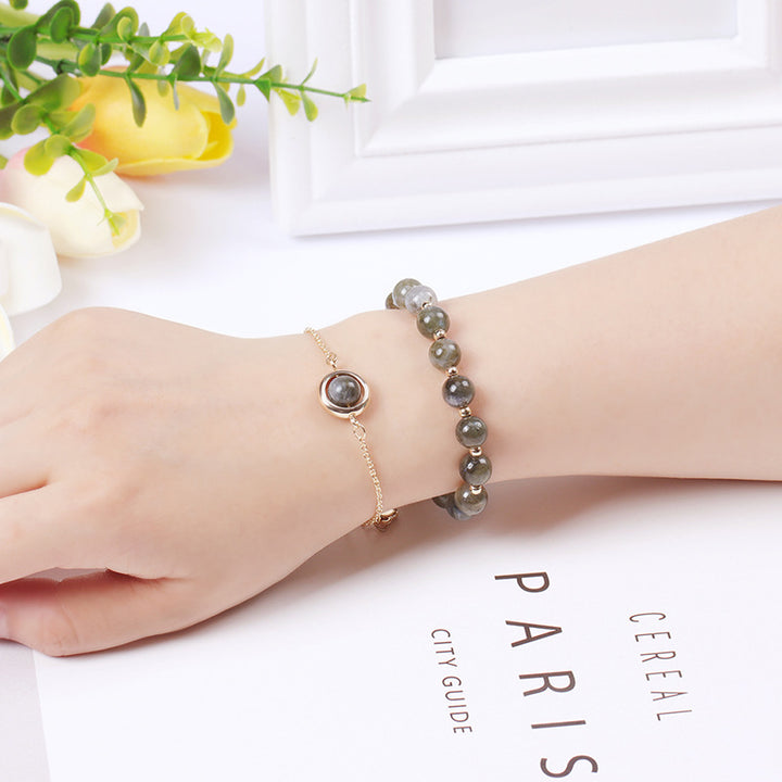 Buddha Stones Zonnesteen Aardbeikwarts Kristal Positieve Armband - Labradoriet - image 26