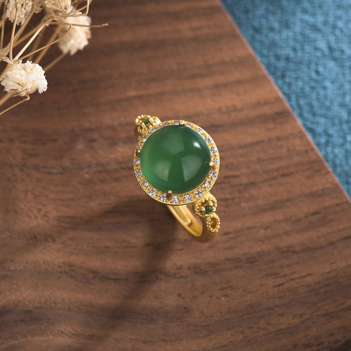 Buddha Stones Groene jade Ring - image 1
