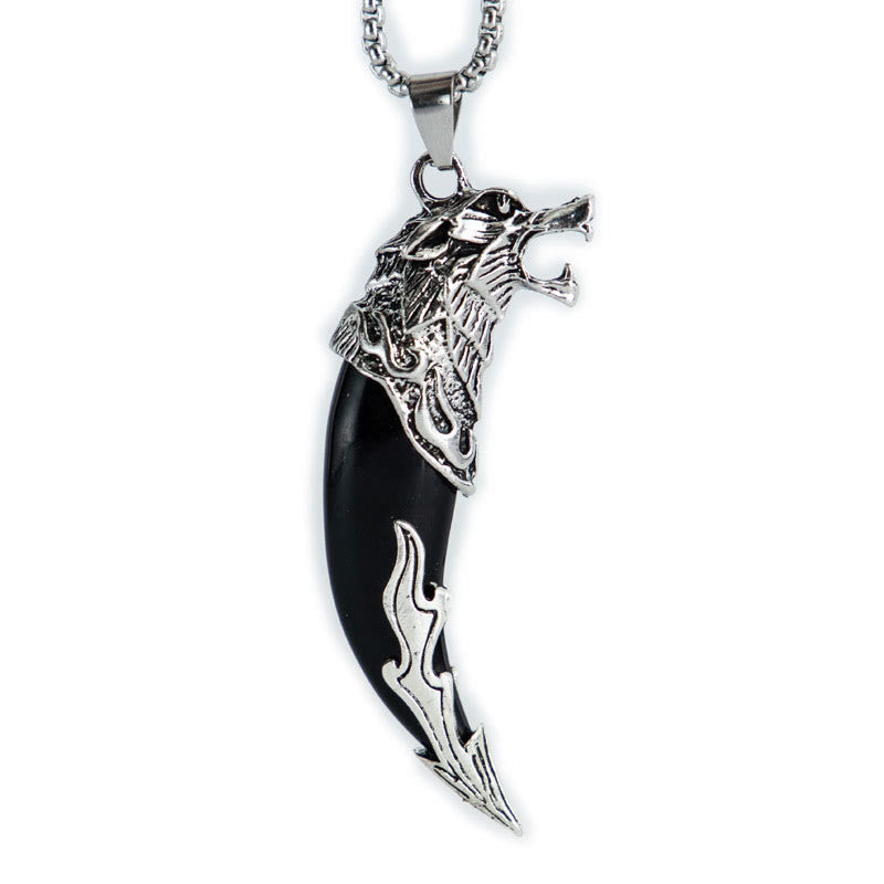Buddha Stones Imitatie wolfstand titanium stalen Ketting - image 8