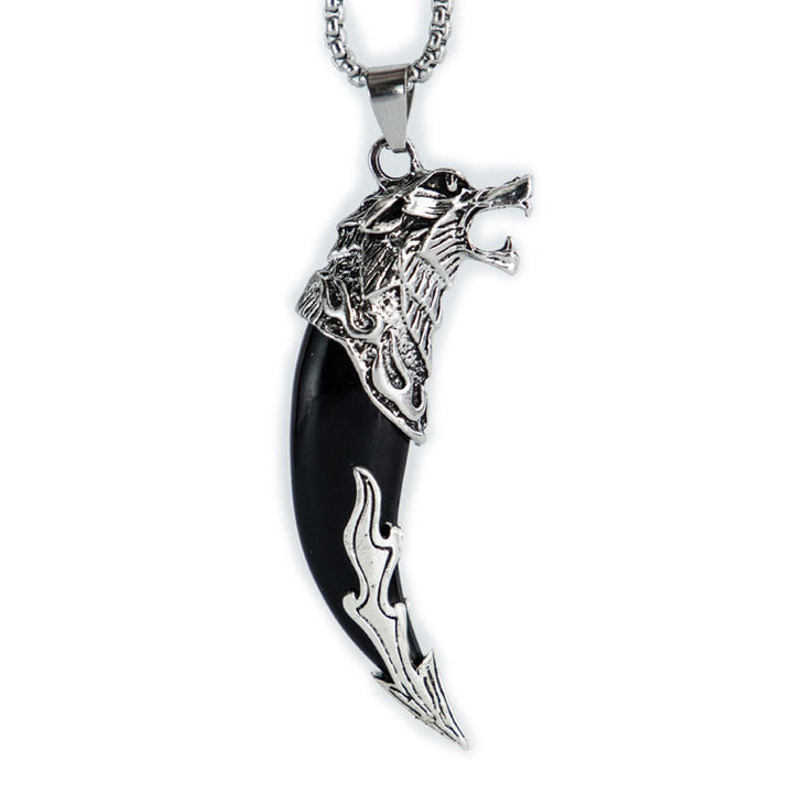 Buddha Stones Imitatie wolfstand titanium stalen Ketting - image 8