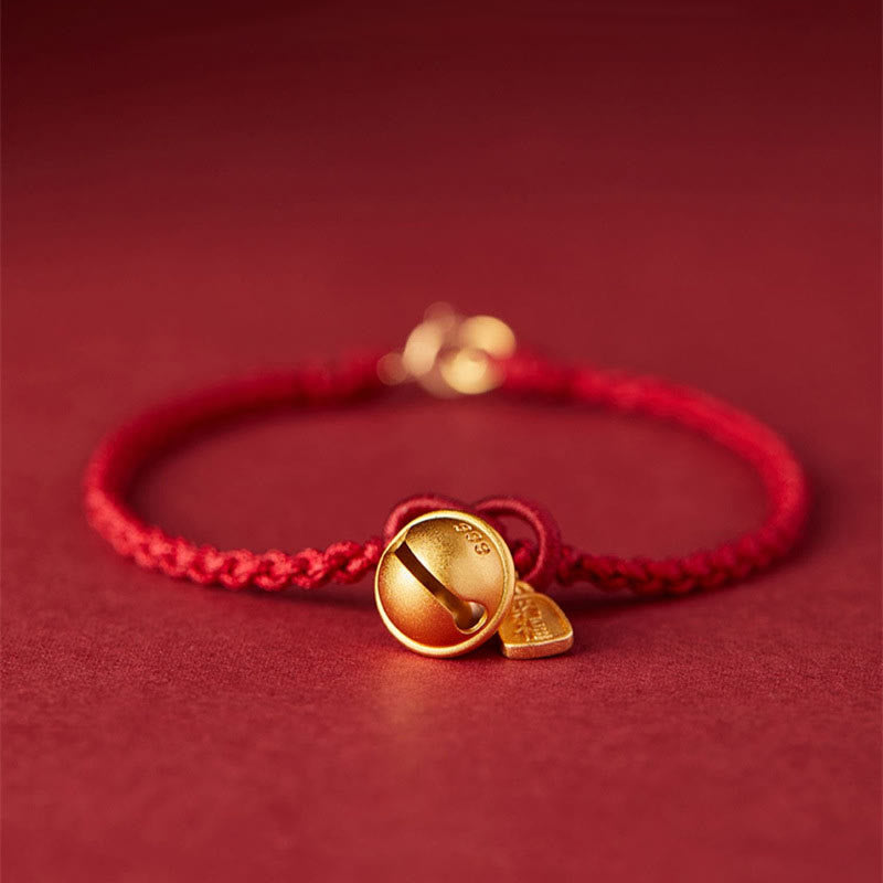 Buddha Stones Handgemaakte Fu-karakterhanger, geluksbel, rode Armband - image 1