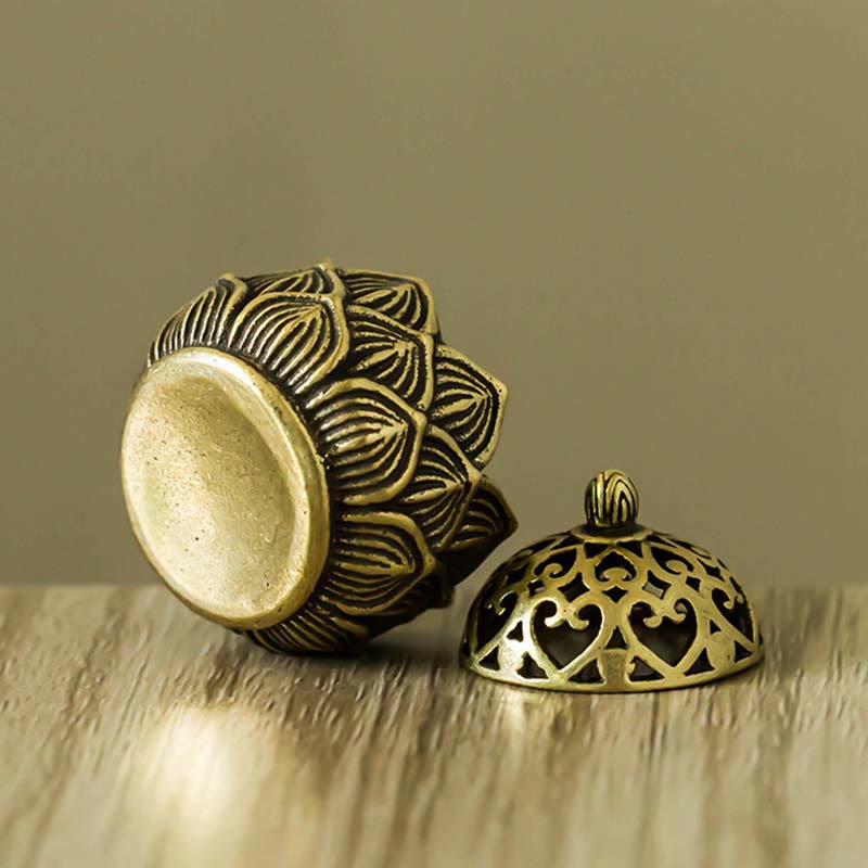 Tibetaanse mini- Wierook van koper met lotusmotief voor meditatie - image 2