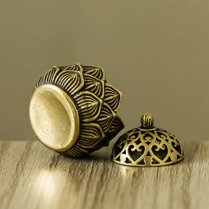 Tibetaanse mini- Wierook van koper met lotusmotief voor meditatie - image 2