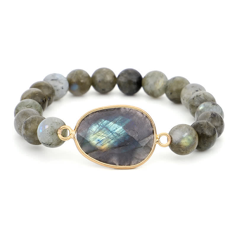 Buddha Stones Natuurlijke labradoriet maansteen Armband met helende kralen - image 9
