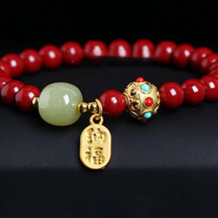 Buddha Stones Armband met geluksbedel van cinnabergroene aventurijn, ter bescherming tegen ongeluk - image 11