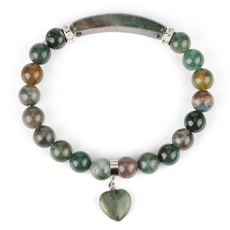 Buddha Stones Armband met helende kralen in de vorm van een liefdeshart van natuurlijke kwarts - image 5