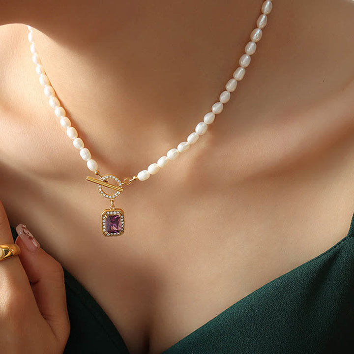 Parel Zirkoon Rijkdom Charm Ketting - image 6