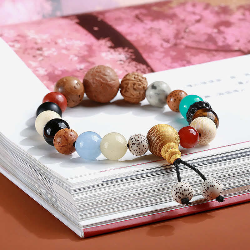 Buddha Stones Wijsheids- en Pols Mala van Bodhi-agaat - image 4