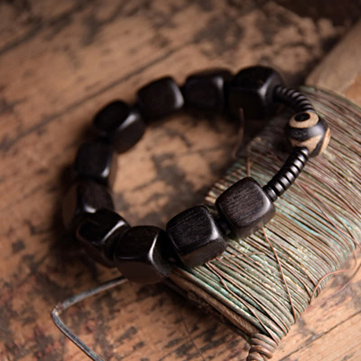 Buddha Stones Tibetaanse ebbenhouten Dzi-kralen Armband - image 4