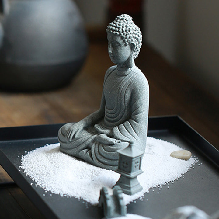 Buddha Stones Zittende meditatie Boeddha zegening Mededogen decoratie - image 11