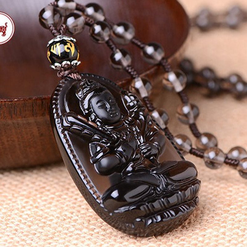 Buddha Stones Chinese dierenriem obsidiaan Ketting - L-Ox &amp; Tiger - image 2