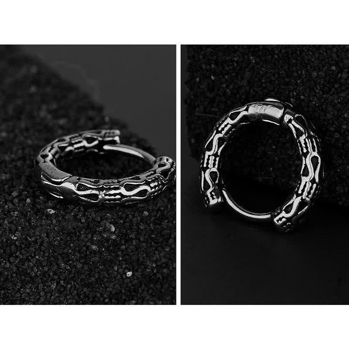 Retro patroon titanium stalen Oorbellen - image 8