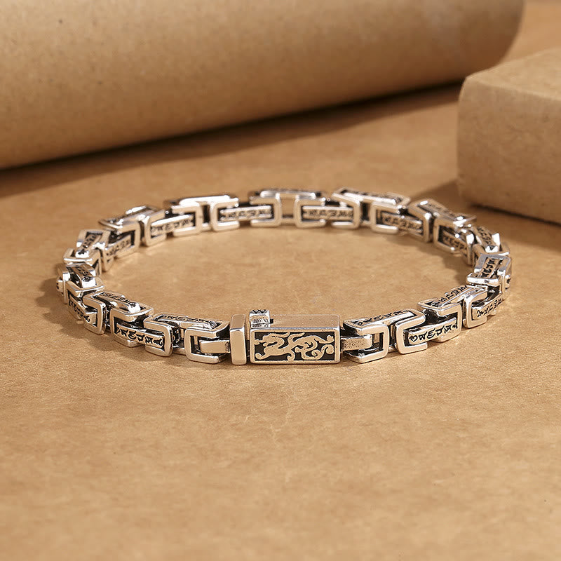 Buddha Stones Drakenarmband met Om Mani Padme Hum -gravure van koper, Armband voor geluk en succes. - 22 cm past bij een polsomtrek van 20-21 cm. - image 0