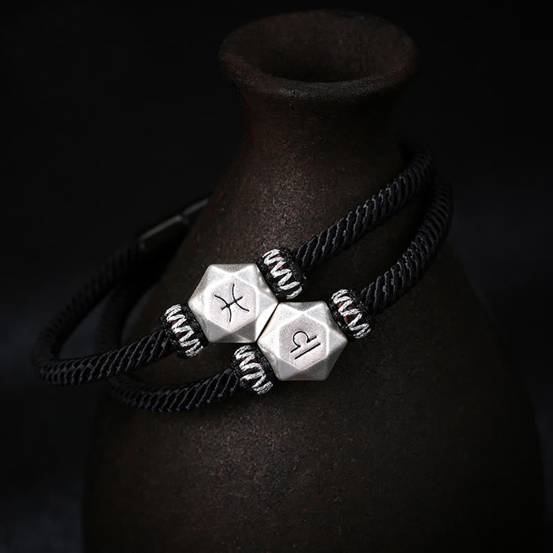 Buddha Stones Handgemaakte Armband van 999 sterling zilver met de 12 sterrenbeelden van de dierenriem als bescherming. - image 0