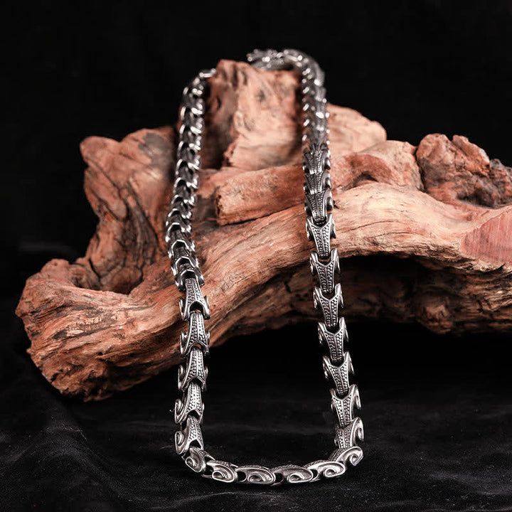 Buddha Stones Beschermende Ketting met hanger en drakenpatroon van titaniumstaal . - image 3