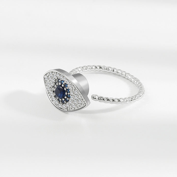 Draaibare Ring van 925 sterling zilver met bescherming tegen het boze oog. - image 1
