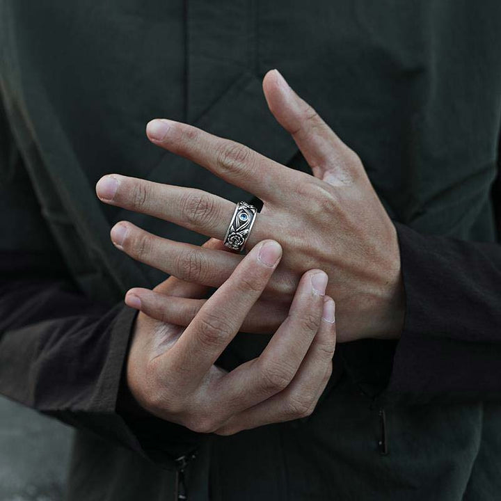 Buddha Stones Verstelbare Ring met Oog van Horus Kristal ter Bescherming - image 4