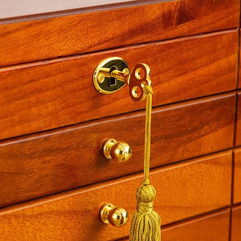 Buddha Stones Retro massief houten sieradendoos, vierlaagse houten Sieraden opbergdoos - image 18