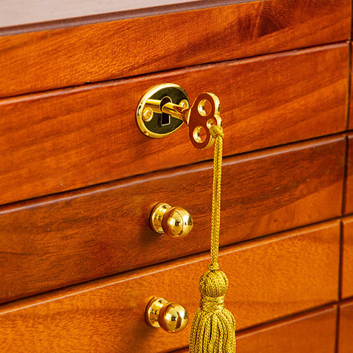 Buddha Stones Retro massief houten sieradendoos, vierlaagse houten Sieraden opbergdoos - image 18