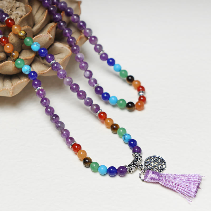 Buddha Stones Helende kristallen Mala gebedskralen 108 meditatie helende meerlaagse Armband Ketting - 1 - image 0