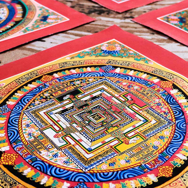 Buddha Stones Tibetaanse handgemaakte Thangka Mandala schilderij blind box met willekeurig kleurenpatroon - image 8