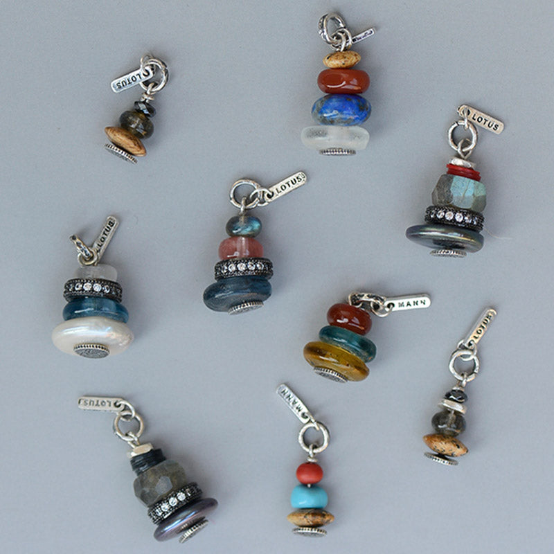 Buddha Stones Zen Cairn Labradoriet Diverse Kristallen Kalmerende Hanger Ketting - image 4