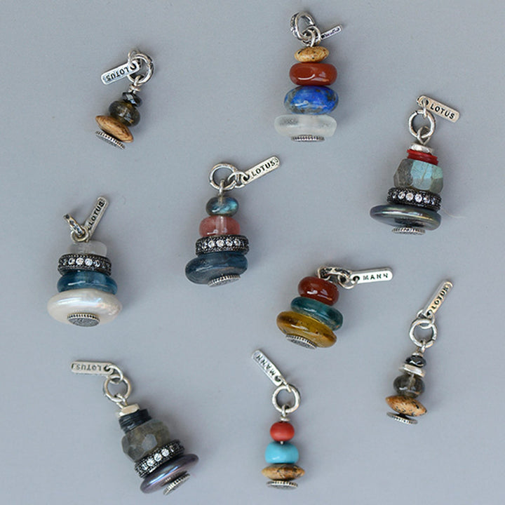 Buddha Stones Zen Cairn Labradoriet Diverse Kristallen Kalmerende Hanger Ketting - image 4