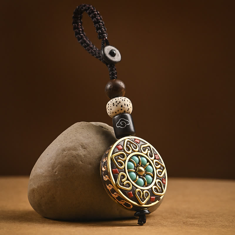 Buddha Stones Tibetaanse Om Mani Padme Hum Bodhi Seed Peace sleutelhanger - Gelukbrengende Mandala - image 11